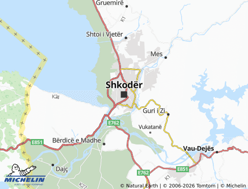 MICHELIN Shkodër map - ViaMichelin