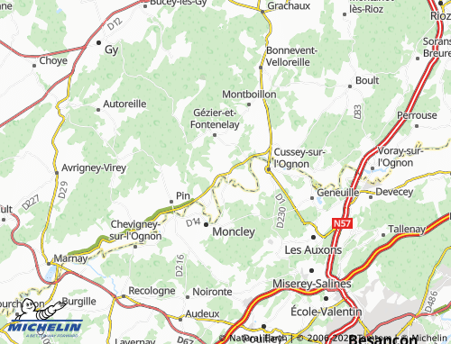 Carte MICHELIN Chambornay-lès-Pin - ViaMichelin