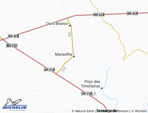Mappa MICHELIN Maravilha - ViaMichelin