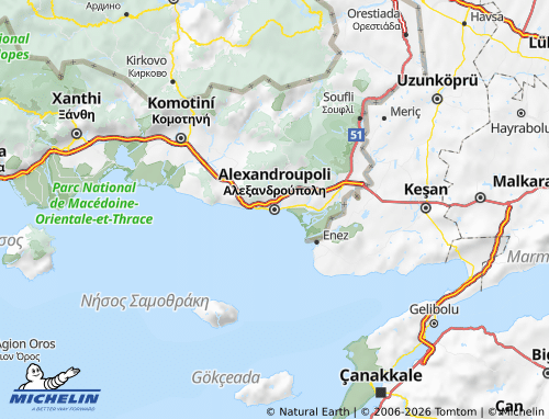 MICHELIN Evros map - ViaMichelin