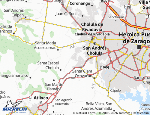 MICHELIN San Gregorio Atzompa map - ViaMichelin