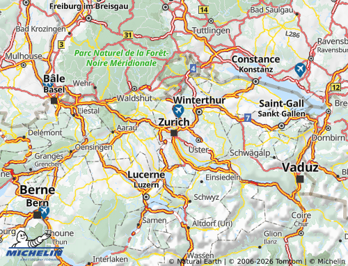 Mapa MICHELIN Zurique - ViaMichelin