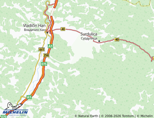 Mapa MICHELIN Suvojnica - ViaMichelin