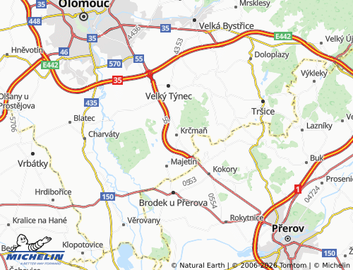 Mappa MICHELIN Krčmaň - ViaMichelin