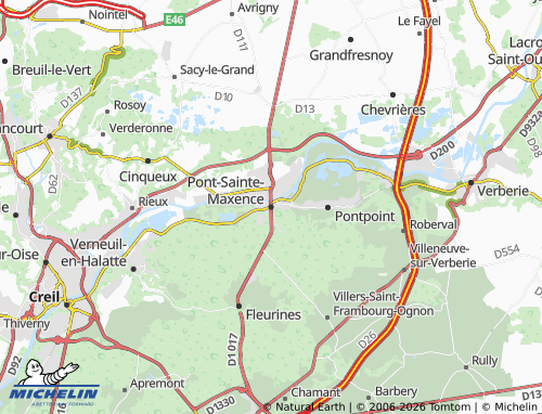 Mapa MICHELIN Pont-Sainte-Maxence - ViaMichelin