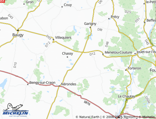 MICHELIN Les Petits Cris map - ViaMichelin