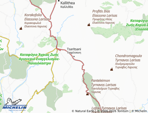 MICHELIN Tsaritsani map - ViaMichelin