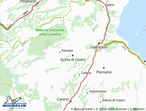 MICHELIN Ischia di Castro map - ViaMichelin