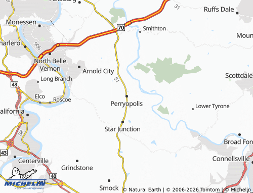 MICHELIN Perryopolis map - ViaMichelin