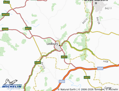 Mapa MICHELIN Ledbury - ViaMichelin