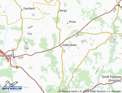 MICHELIN Gülitz-Reetz map - ViaMichelin
