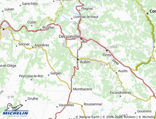 Mapa MICHELIN Aubin - ViaMichelin