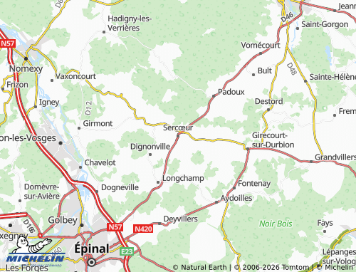 Mappa MICHELIN Sercœur - ViaMichelin