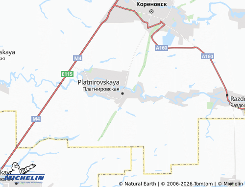 MICHELIN-Landkarte Platnirovskaya - ViaMichelin