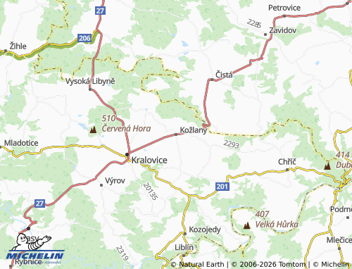 Mapa MICHELIN Kožlany - ViaMichelin