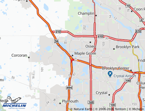Mappa MICHELIN Maple Grove - ViaMichelin