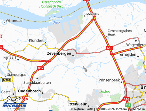 MICHELIN Zevenbergen map - ViaMichelin