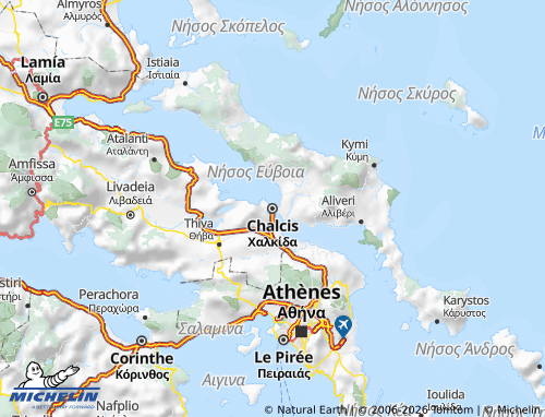 Carte MICHELIN Île d'Eubée - ViaMichelin