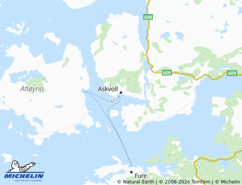 MICHELIN Askvoll map - ViaMichelin