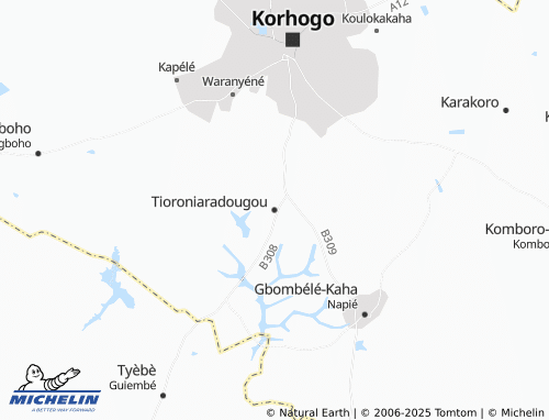 MICHELIN Tioroniaradougou map - ViaMichelin