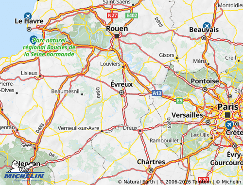 MICHELIN Eure map - ViaMichelin