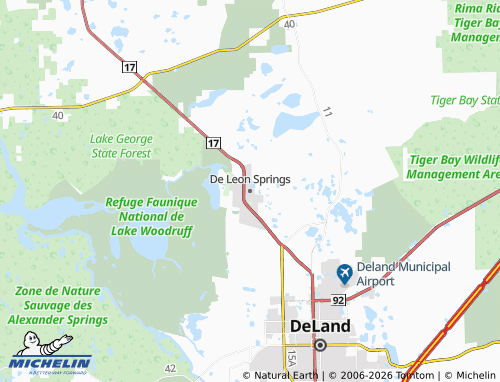 Mapa MICHELIN De Leon Springs - ViaMichelin