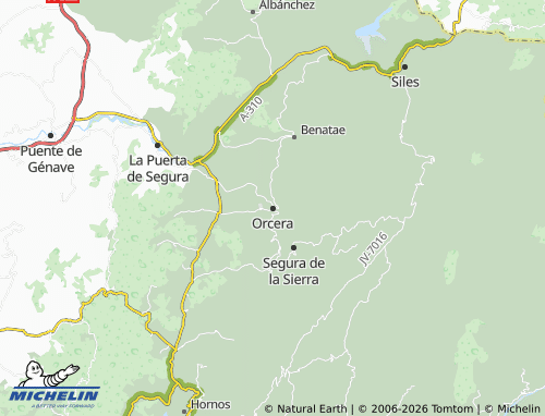 MICHELIN Orcera map - ViaMichelin