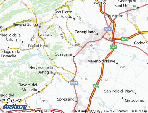Mapa MICHELIN Susegana - ViaMichelin