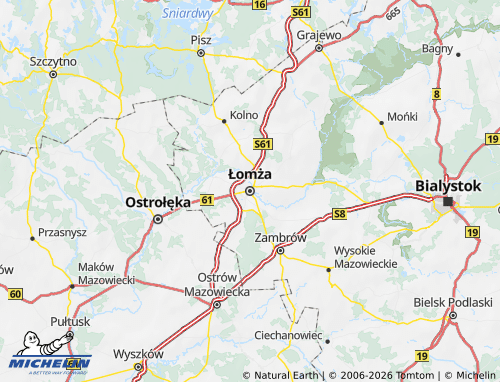 Mappa MICHELIN Łomża - ViaMichelin