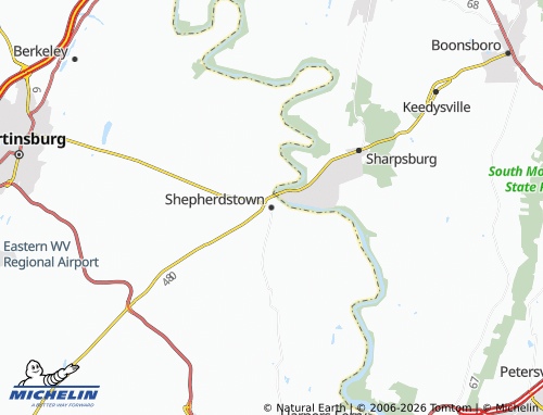 Kaart MICHELIN Shepherdstown - ViaMichelin