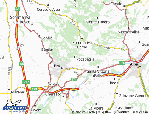 MICHELIN Pocapaglia map - ViaMichelin