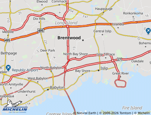 Mapa MICHELIN North Bay Shore - ViaMichelin