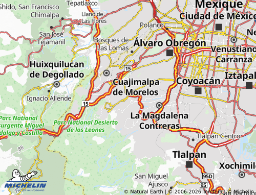 Mapa MICHELIN Lomas de Axomiatla - ViaMichelin
