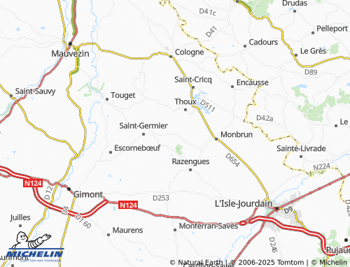 MICHELIN Roquelaure-Saint-Aubin map - ViaMichelin