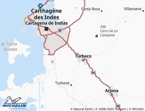 MICHELIN La Montaña-Puente Honda map - ViaMichelin