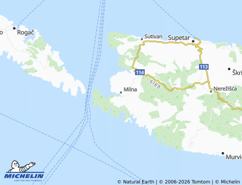 Mapa MICHELIN Milna - ViaMichelin