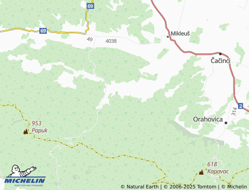 Mapa MICHELIN Pušina - ViaMichelin
