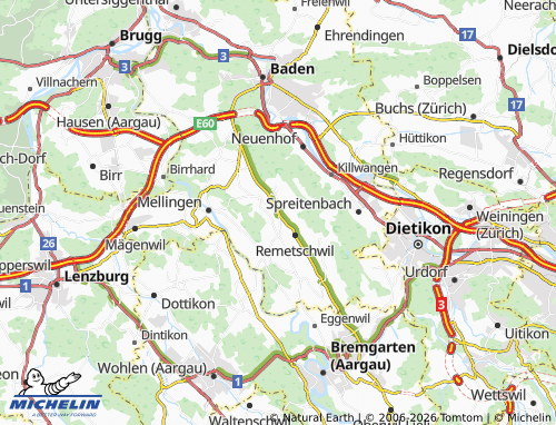 MICHELIN-Landkarte Oberrohrdorf - ViaMichelin