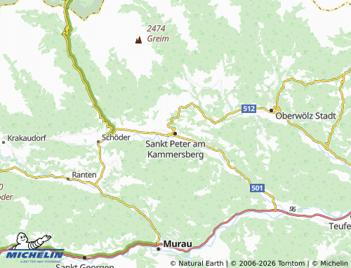 MICHELIN Sankt Peter am Kammersberg map - ViaMichelin