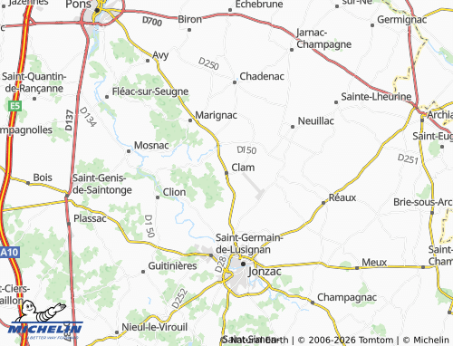Mapa MICHELIN Clam - ViaMichelin