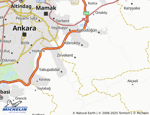 MICHELIN Zirvekent map - ViaMichelin