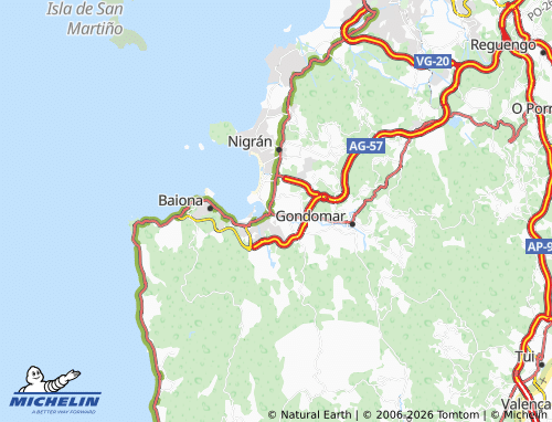 Mapa MICHELIN A Ramallosa (San Pedro) - ViaMichelin