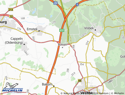 MICHELIN Bühren map - ViaMichelin