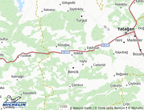 MICHELIN Köklük map - ViaMichelin