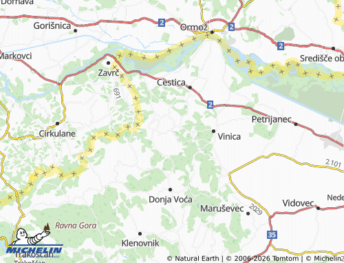 MICHELIN-Landkarte Vinica Breg - ViaMichelin