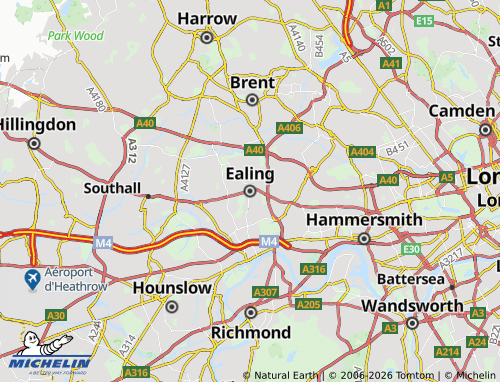 Mappa MICHELIN Ealing - ViaMichelin