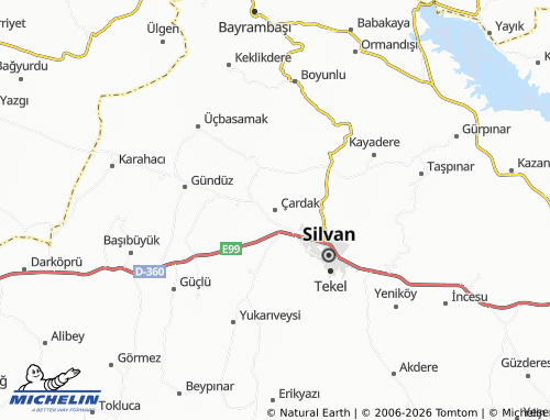 MICHELIN Çardak map - ViaMichelin