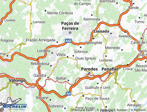 MICHELIN Duas Igrejas map - ViaMichelin