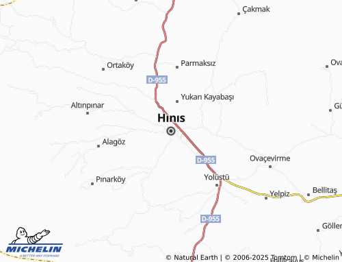 MICHELIN Hınıs map - ViaMichelin