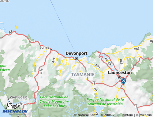 Kaart MICHELIN Devonport - ViaMichelin